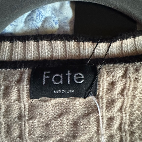 Fate taupe and Black Cable Knit Cardigan - Picture 4 of 7